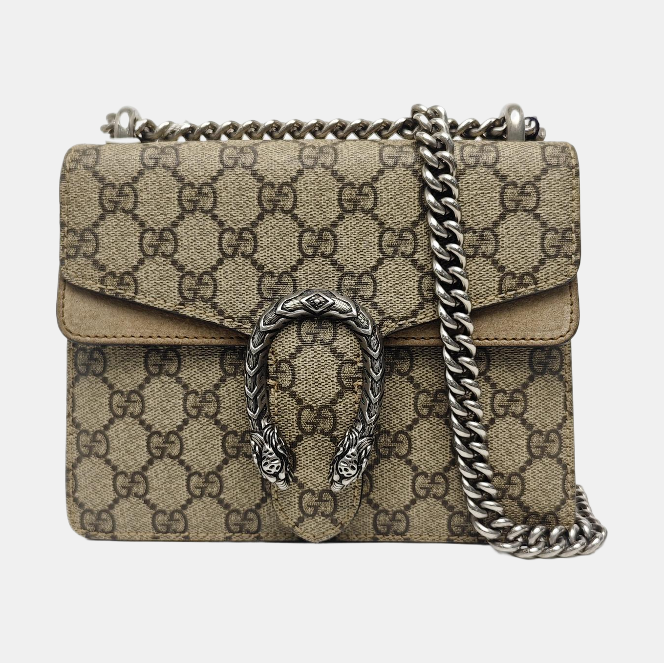 Dionysus Mini Monogram Coated Canvas Beige