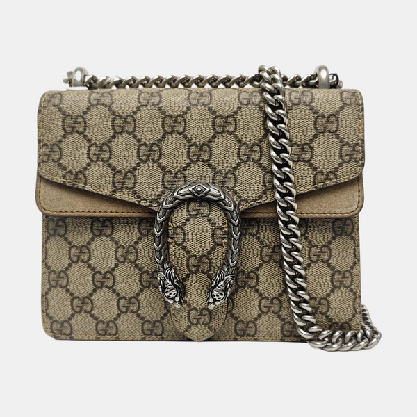 Dionysus Mini Monogram Coated Canvas Beige