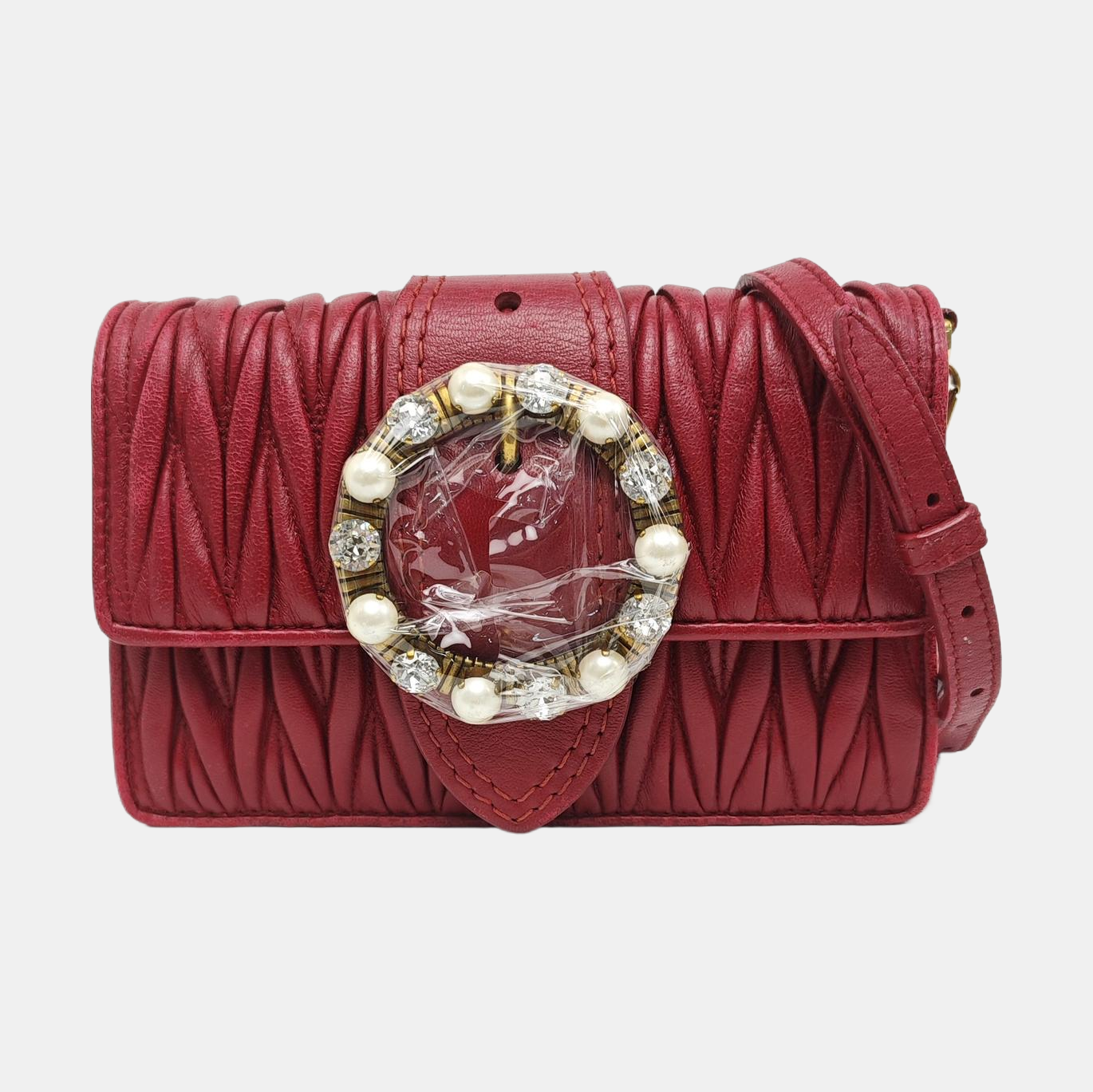 Quilted Lambskin Crossbody Bag Red