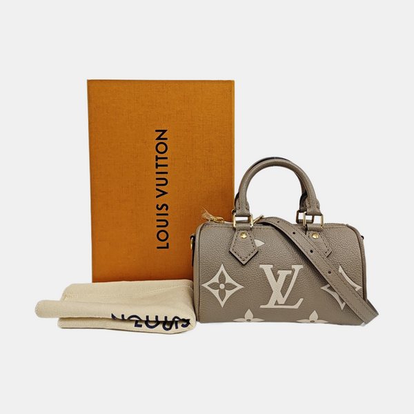 SPEEDY Nano Monogram Calfskin Gray