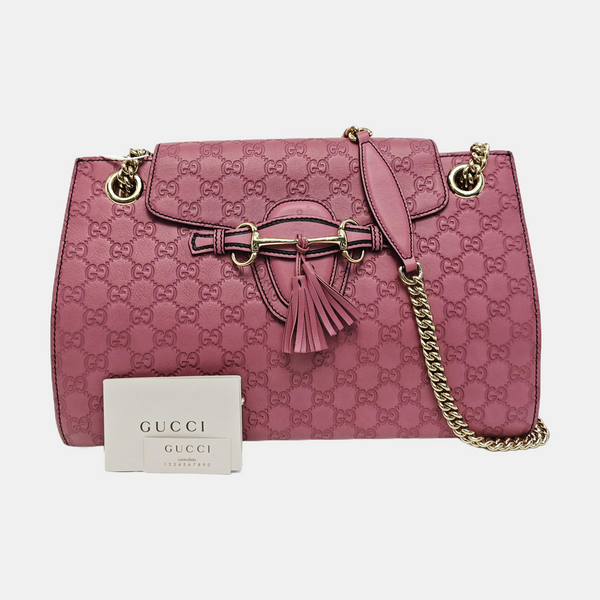 Emily Chain Monogram Calfskin Pink