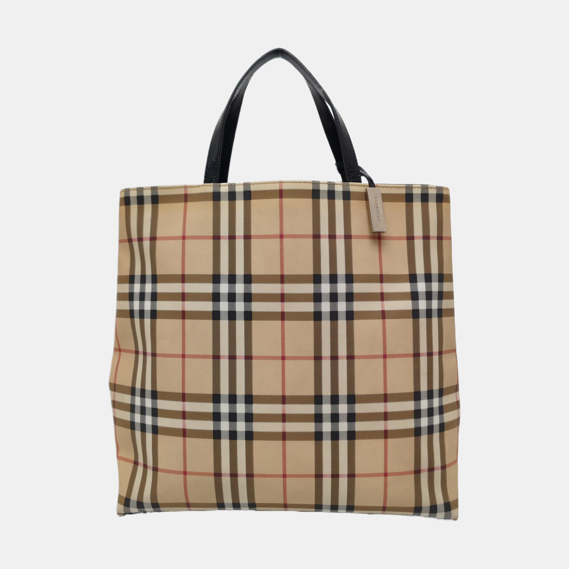 Coated Canvas Top Handle Bag Beige