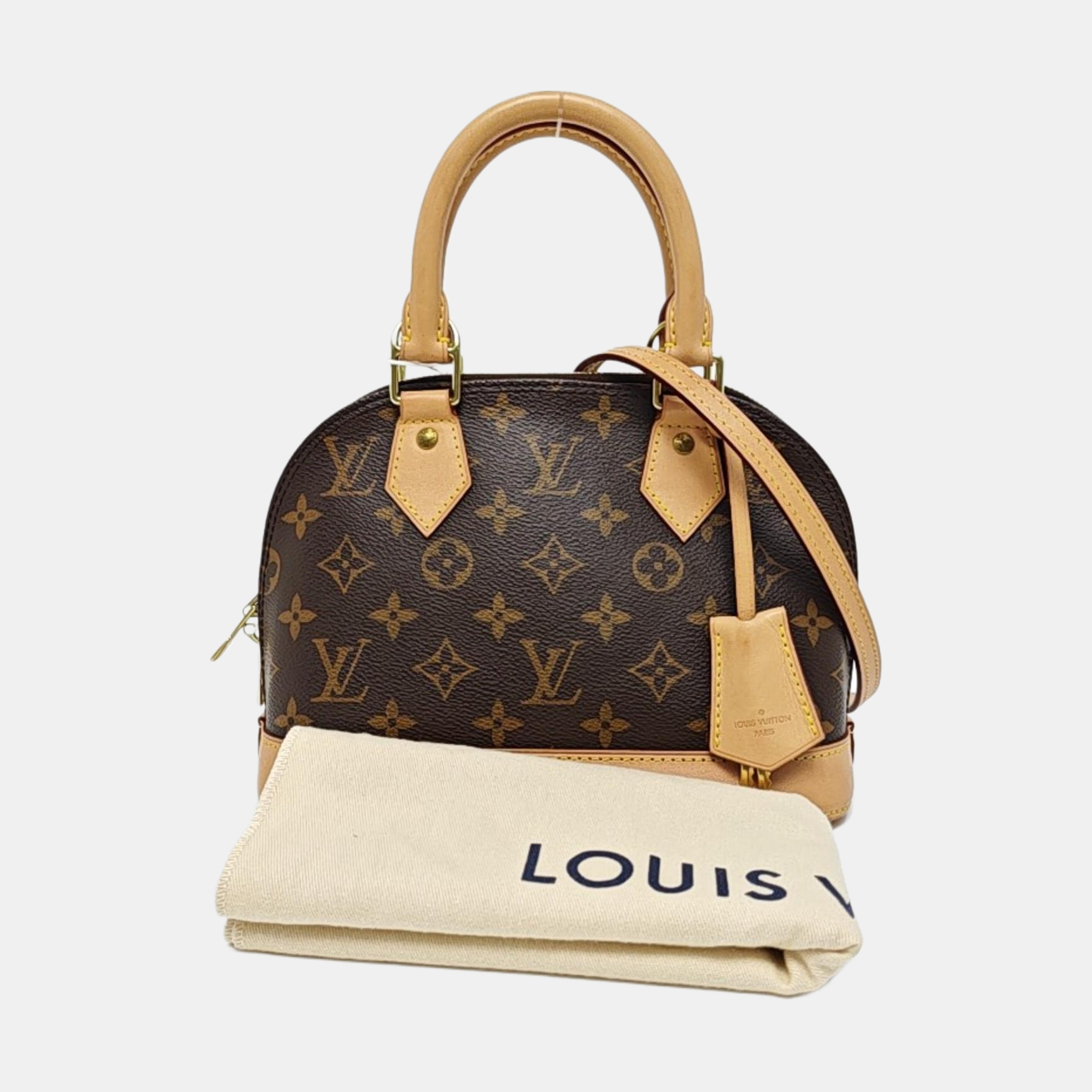 ALMA BB Monogram Coated Canvas Brown