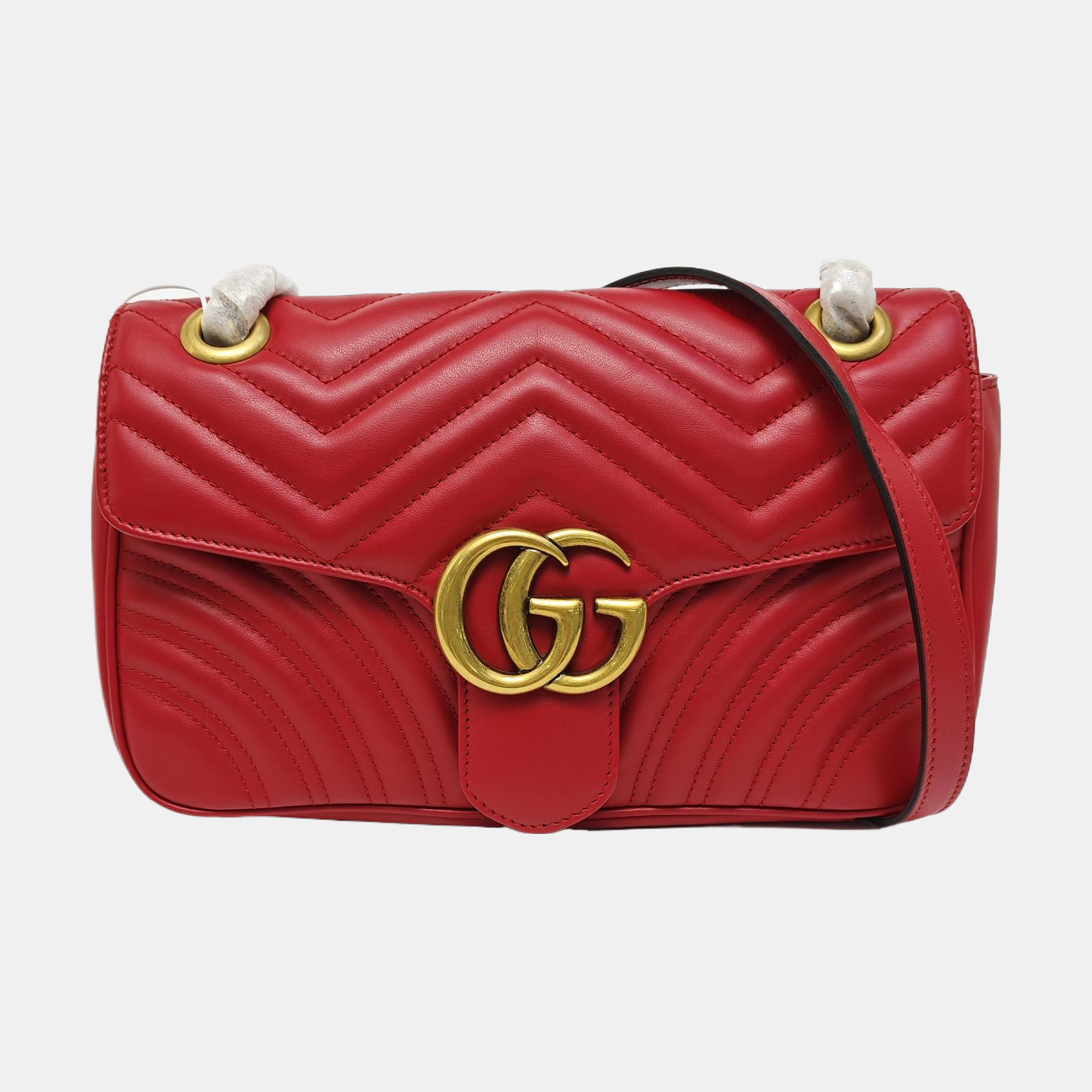 GG Marmont Medium Quilted Calfskin Red