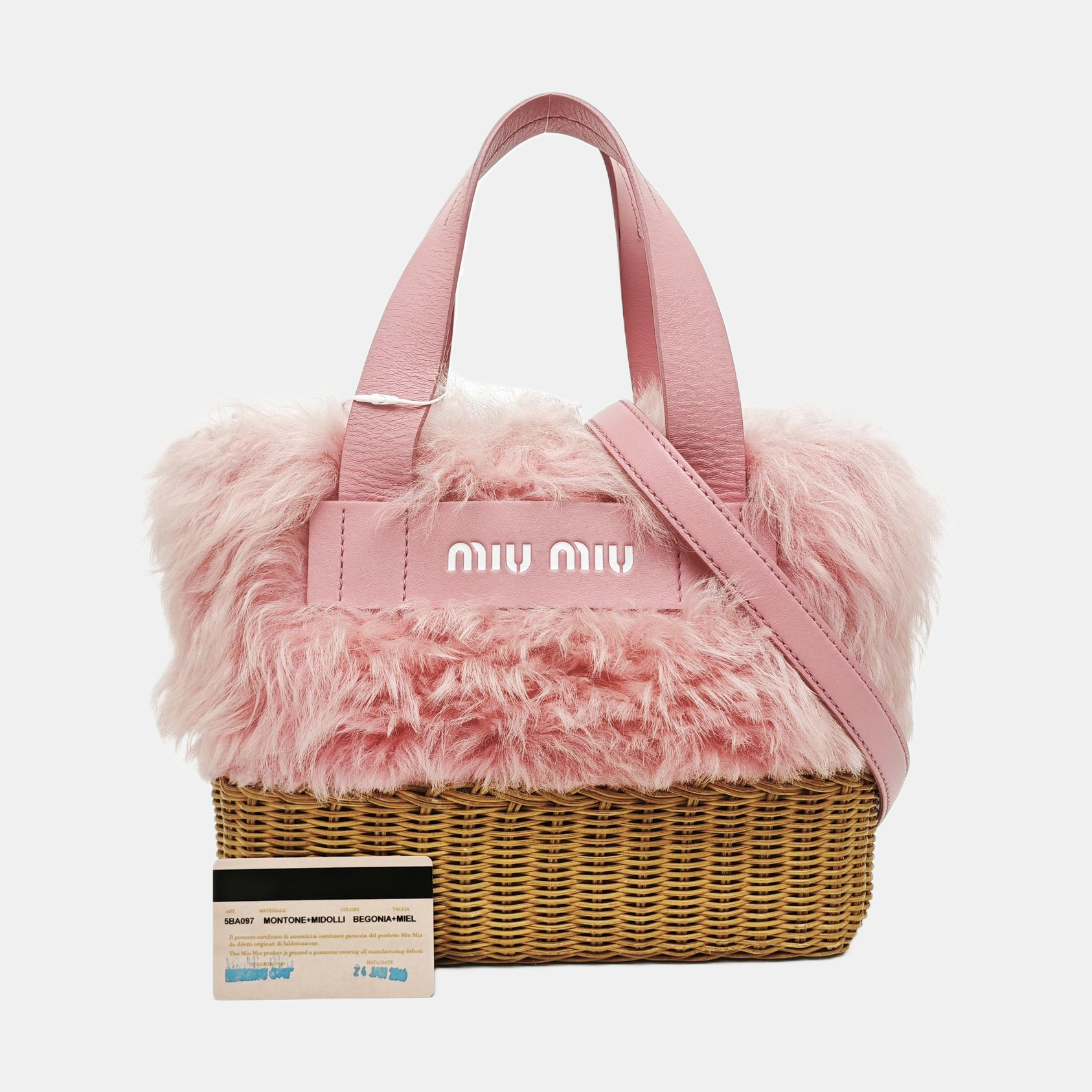 Straw Tote Bag Pink