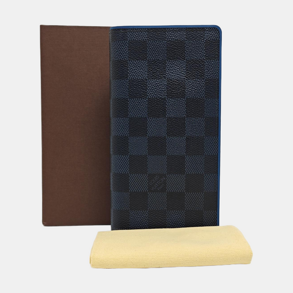 BRAZZA Damier Coated Canvas Blue Wallet
