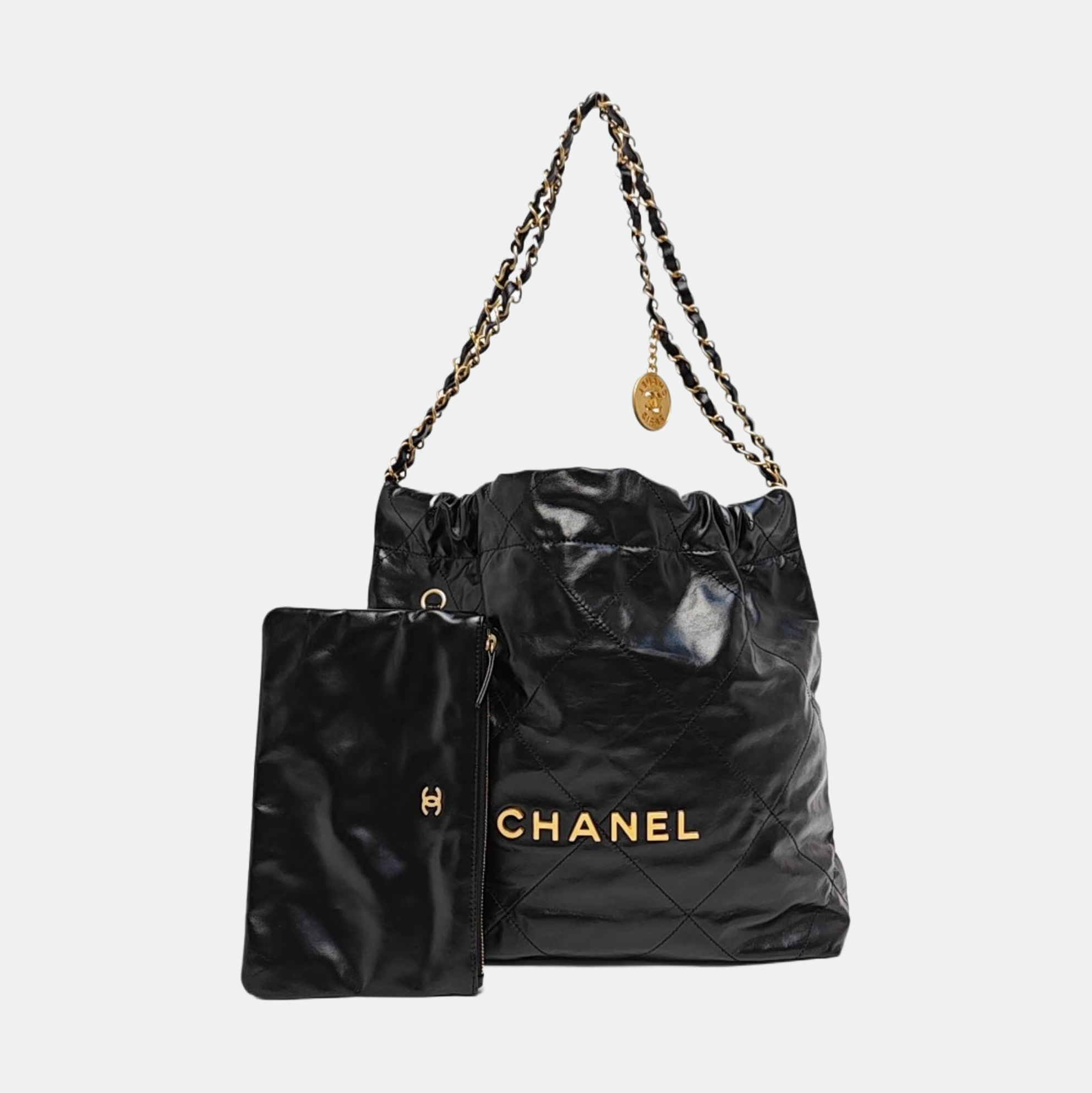 CHANEL 22 Small Quilted Calfskin Black
