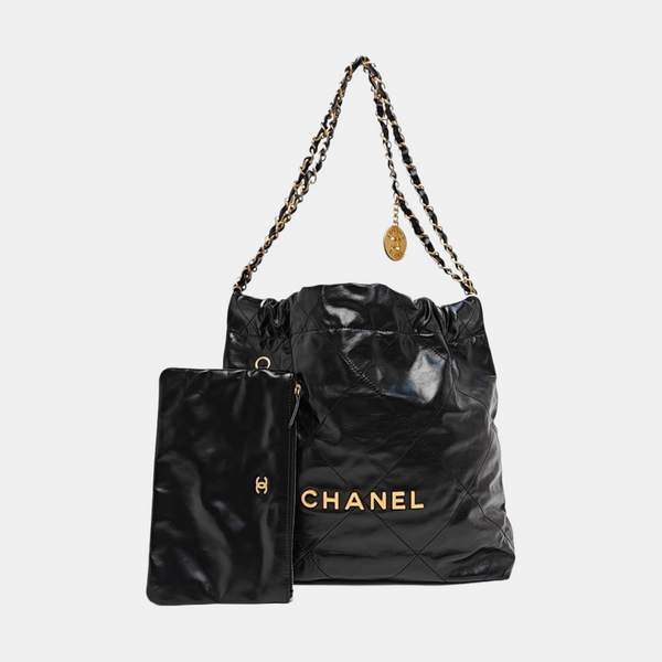 CHANEL 22 Small Quilted Calfskin Black