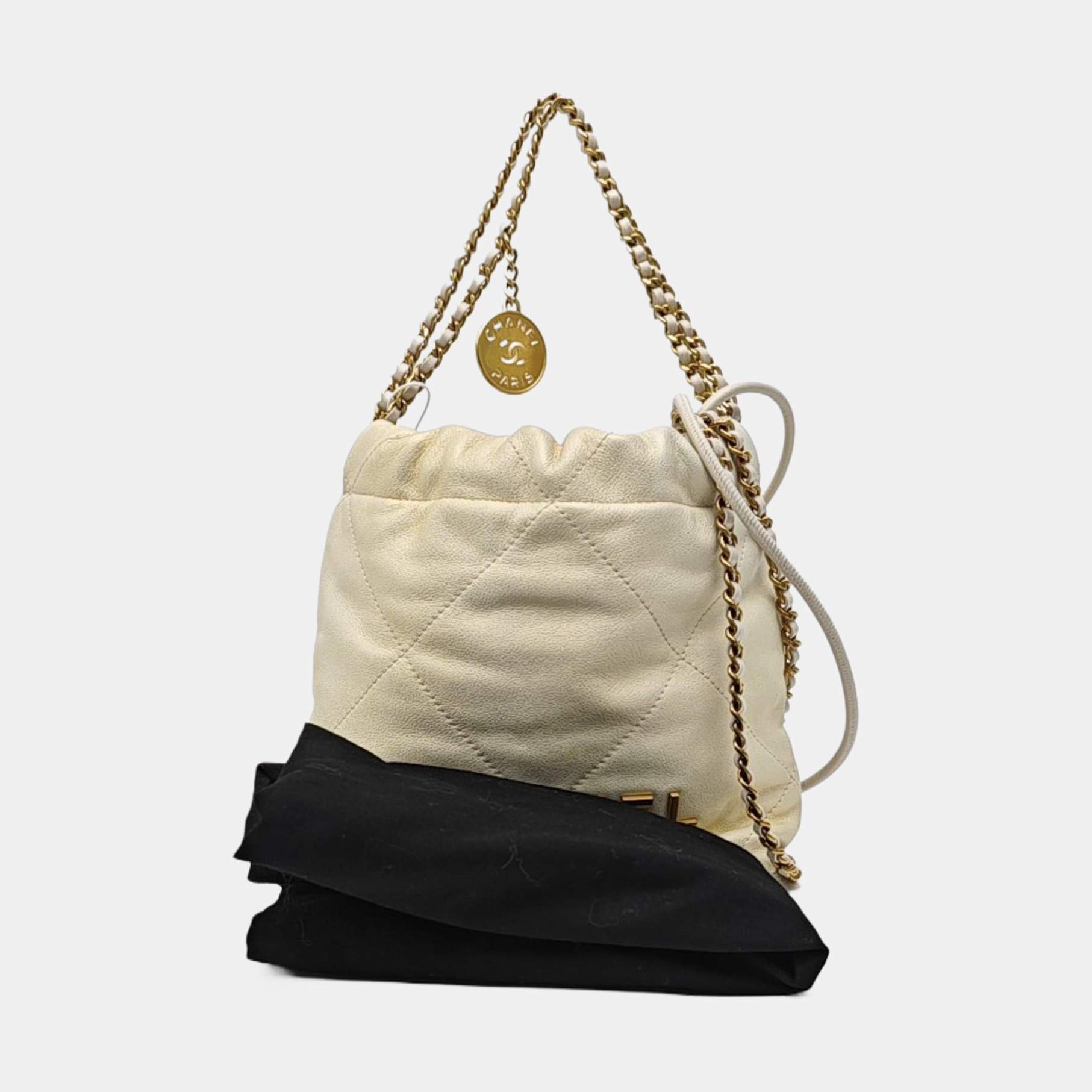 CHANEL 22 Mini Quilted Calfskin Beige
