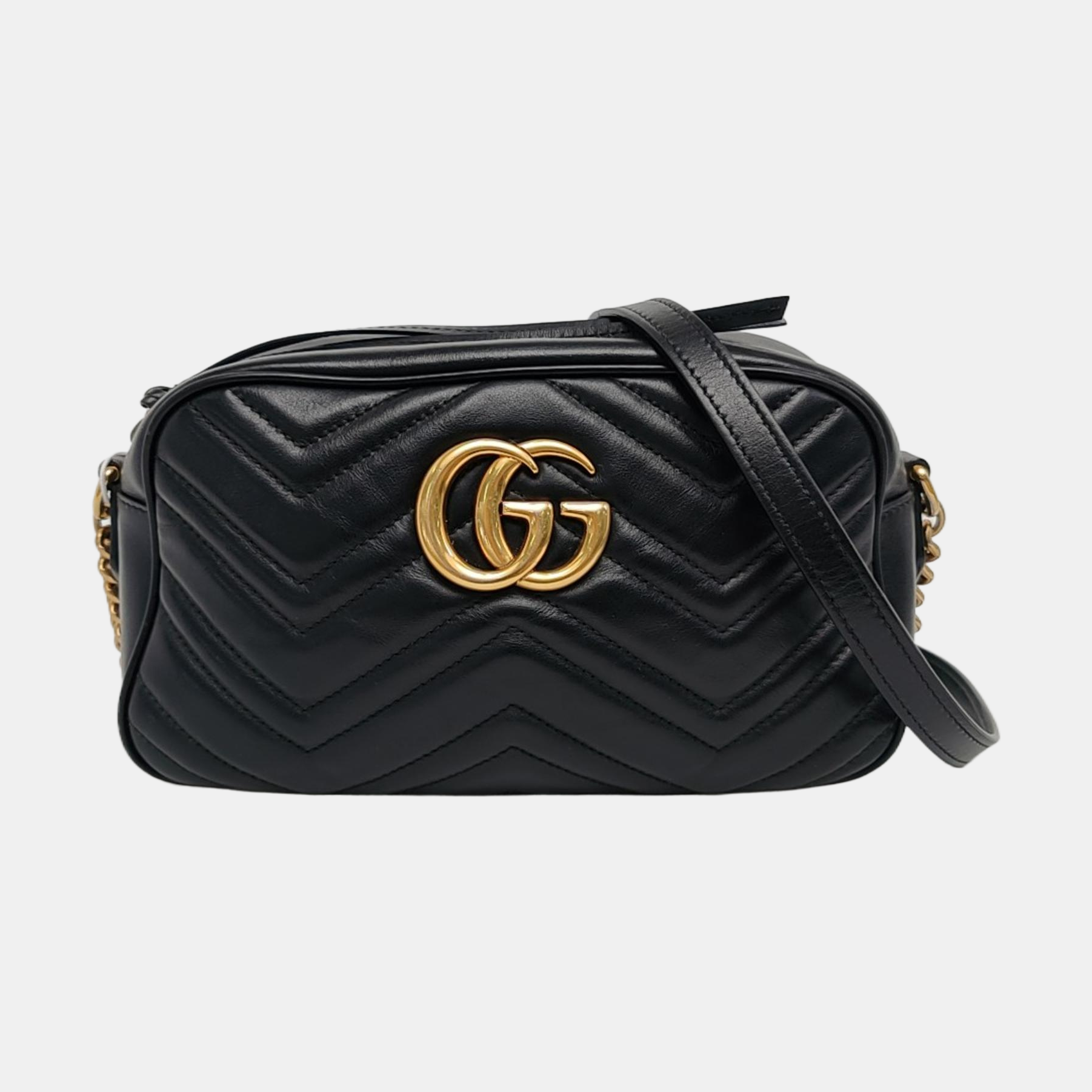 GG Marmont Small Quilted Calfskin Black