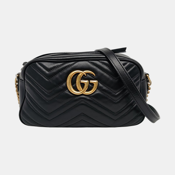 GG Marmont Small Quilted Calfskin Black