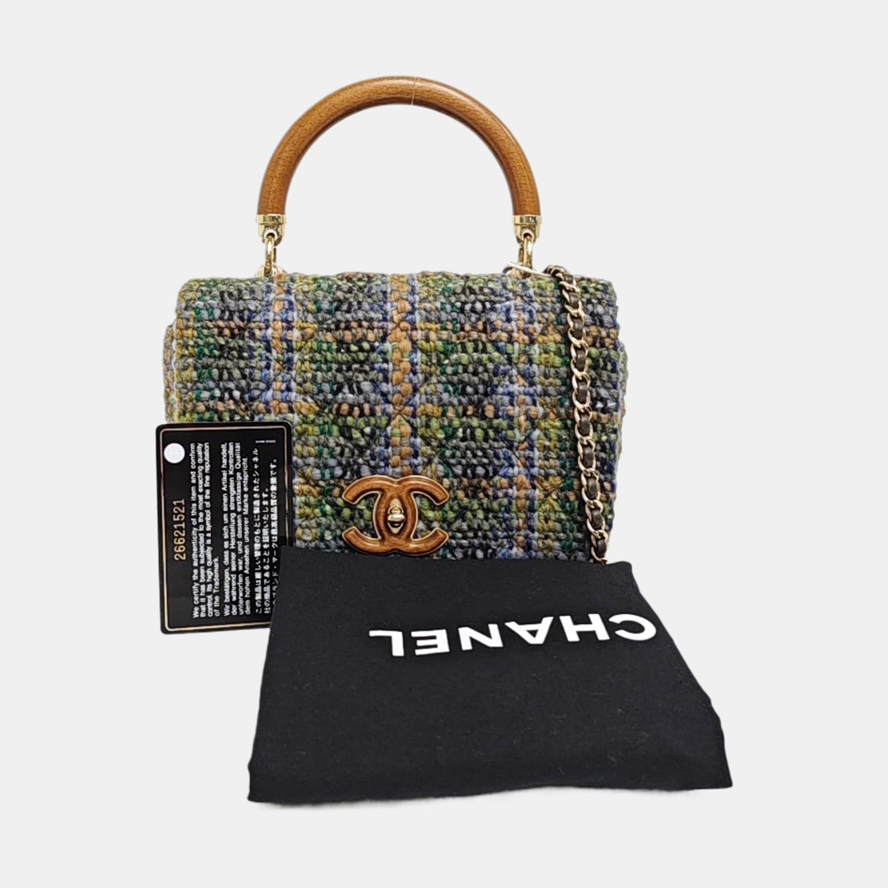 Quilted Wool Shoulder Bag Multicolor