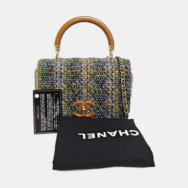 Quilted Wool Shoulder Bag Multicolor