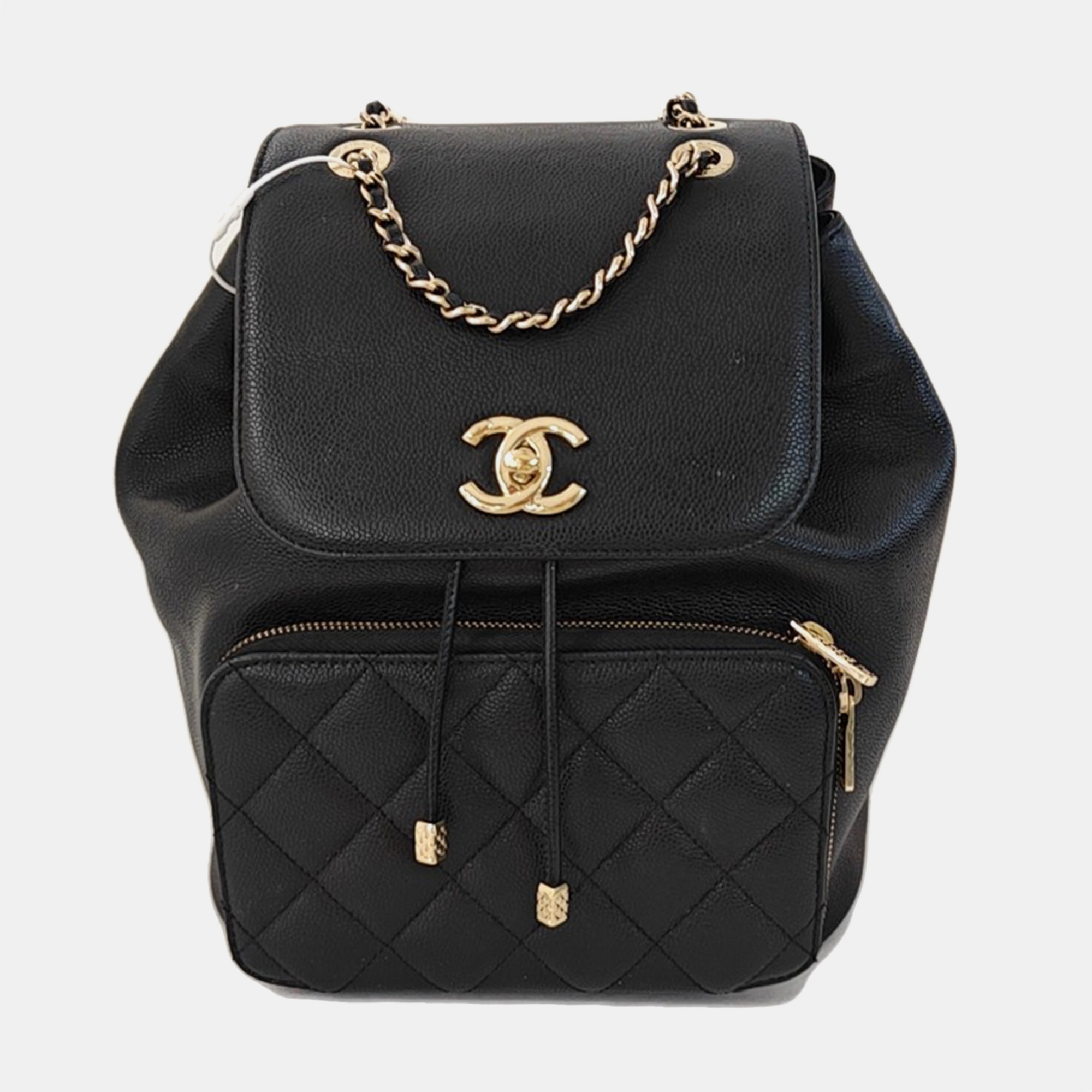BUSINESS AFFINITY Medium Quilted Grained Calfskin Black
