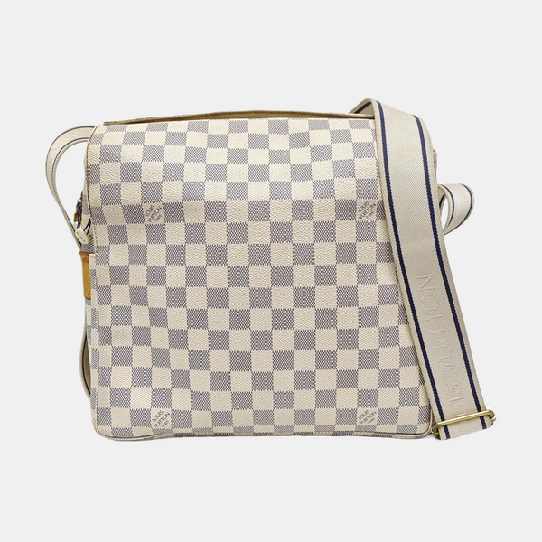 NAVIGLIO Damier Azur Coated Canvas White