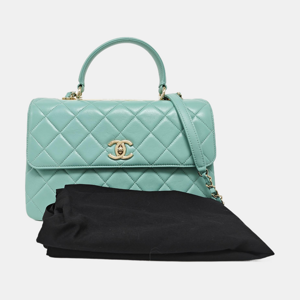 TRENDY CC Quilted Lambskin Blue
