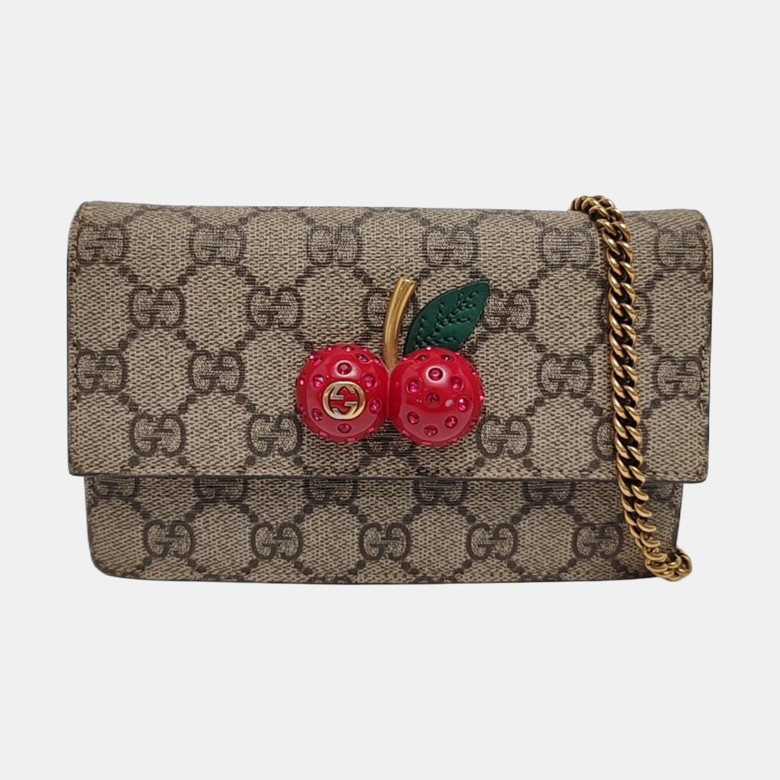 GG Supreme Mini Monogram Coated Canvas Beige