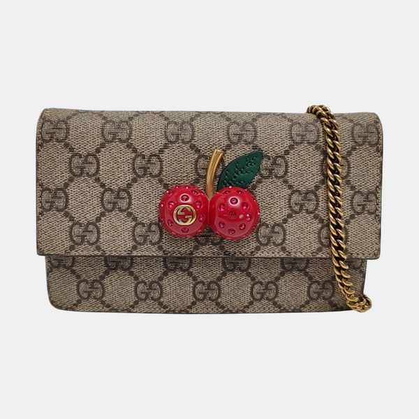 GG Supreme Mini Monogram Coated Canvas Beige