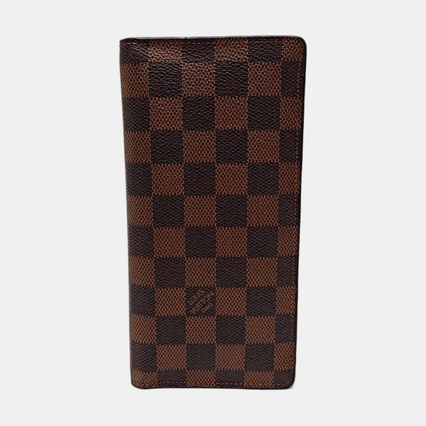 BRAZZA Damier Ebene Coated Canvas Brown Wallet