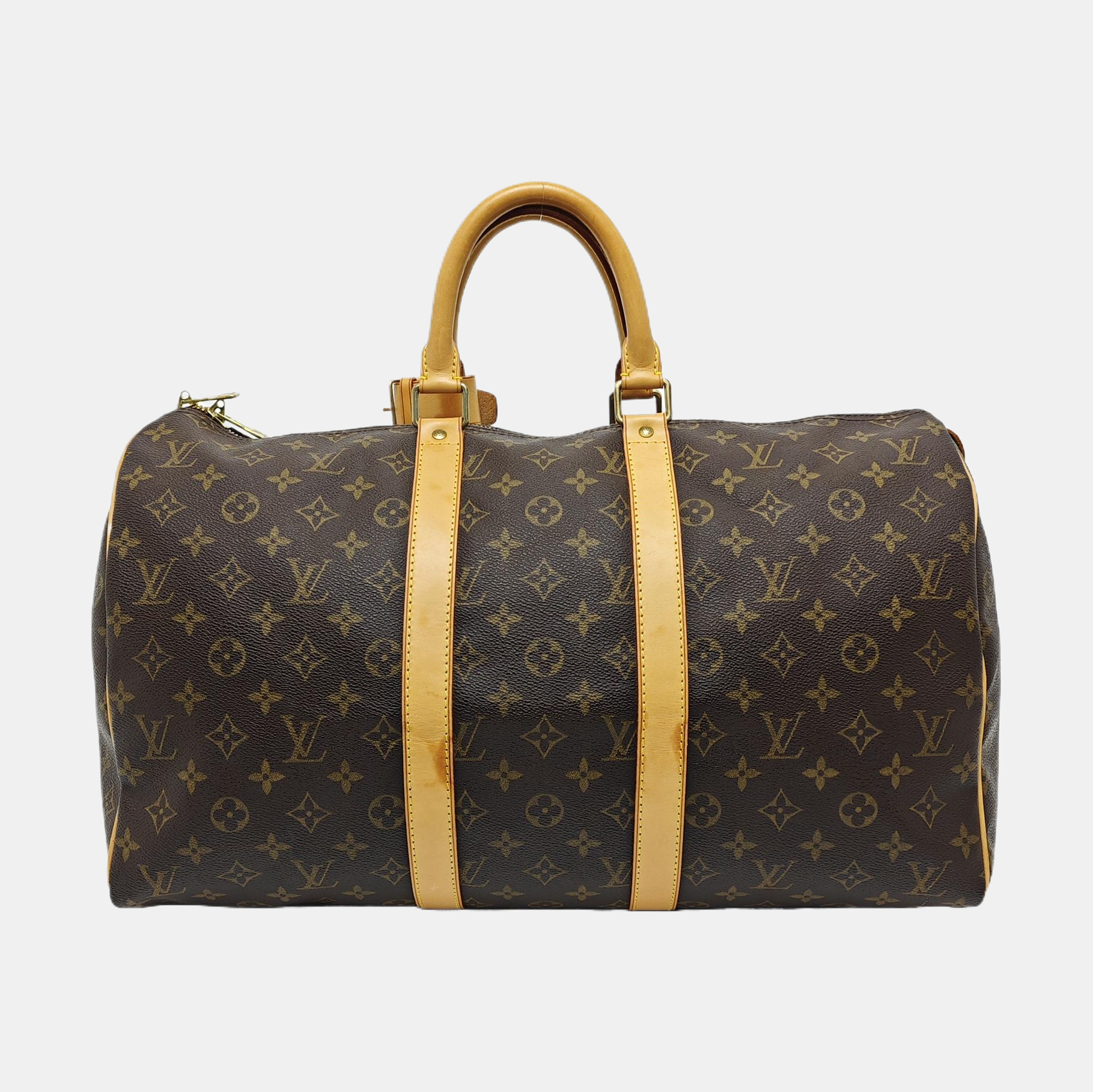 KEEPALL 45 Monogram Coated Canvas Brown