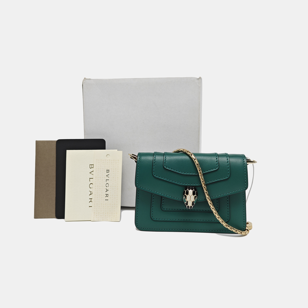 SERPENTI FOREVER Quilted Calfskin Green