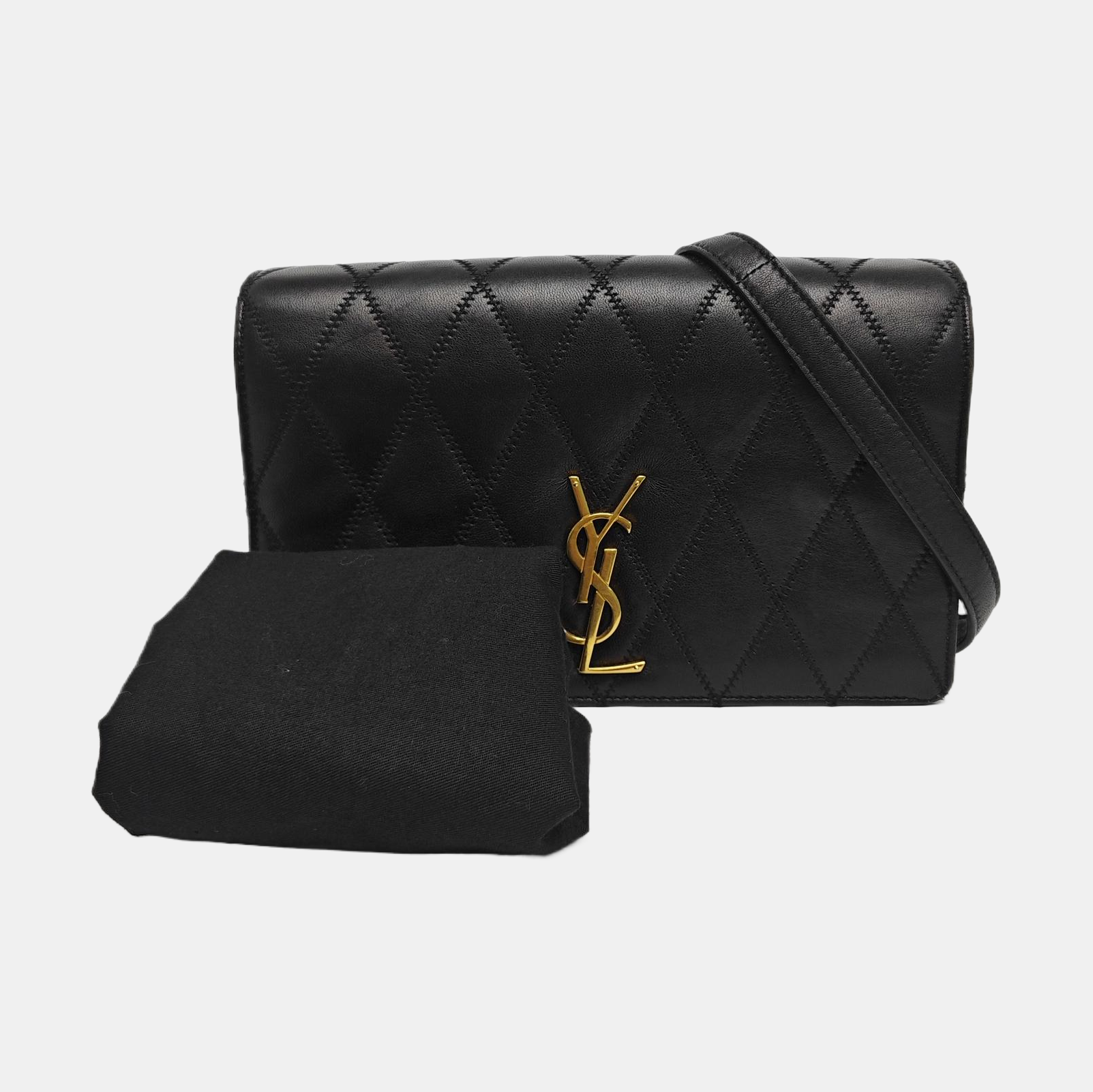 ANGIE Quilted Lambskin Black