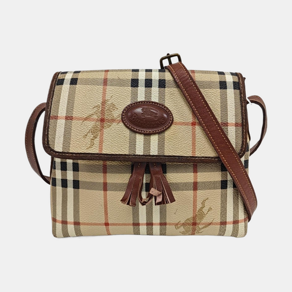Coated Canvas Shoulder Bag Beige