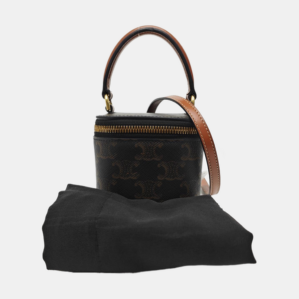 Coated Canvas Shoulder Bag Black