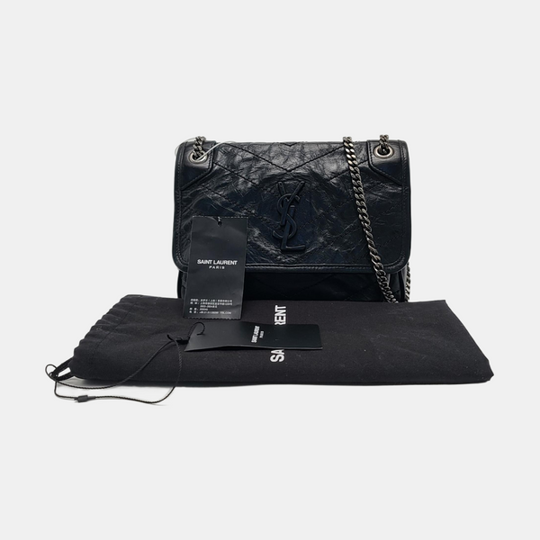 NIKI Small Chevron Calfskin Black