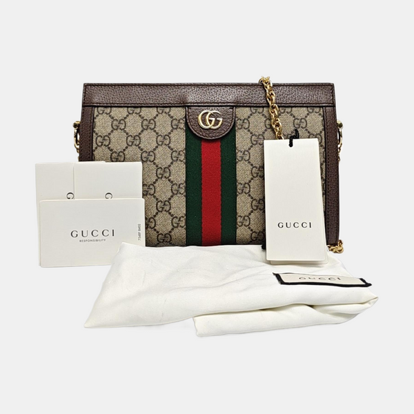Ophidia Small Monogram Coated Canvas Beige