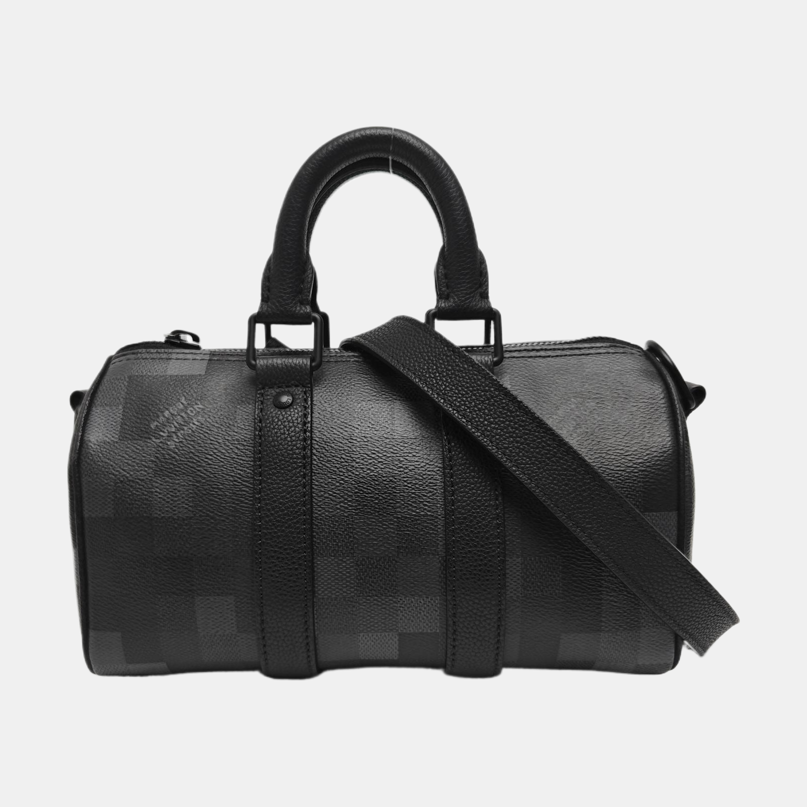 KEEPALL 25 Damier Graphite Coated Canvas Black