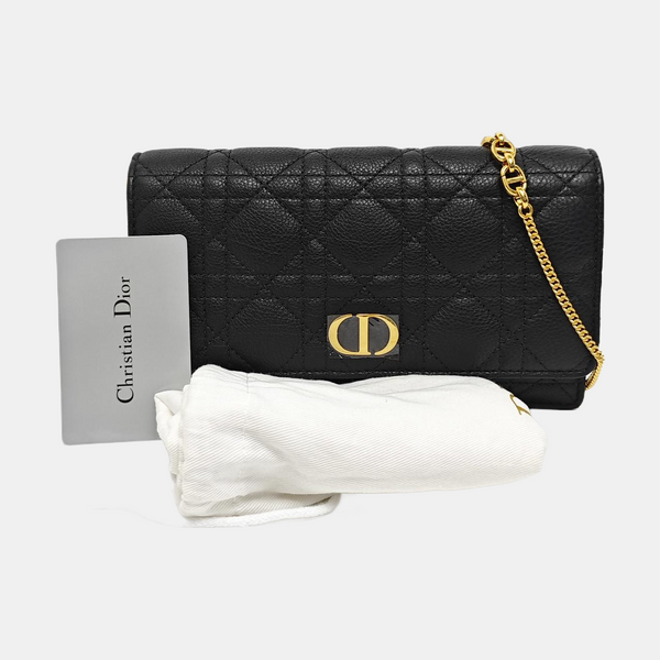 Dior Caro Small Cannage Calfskin Black