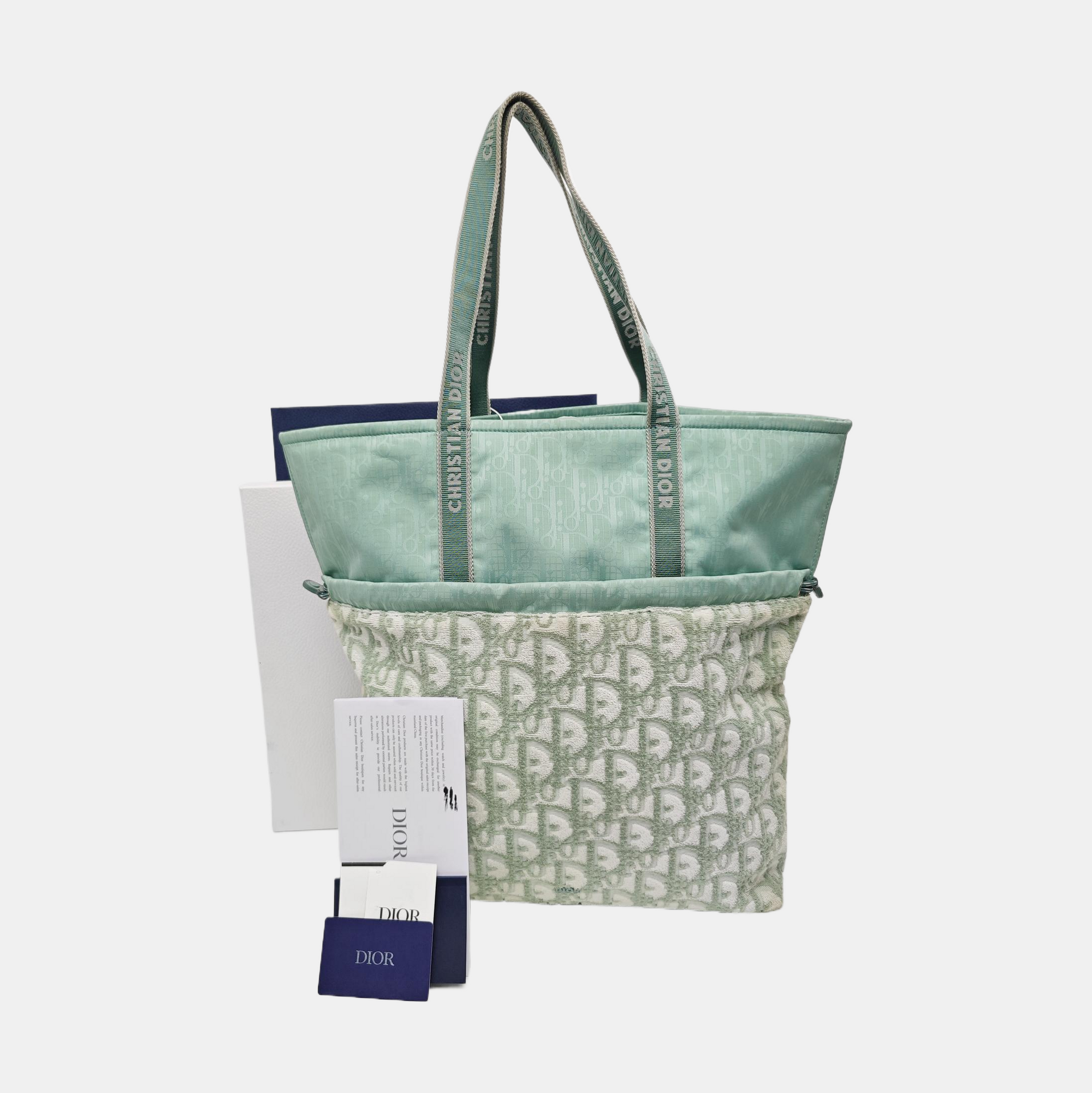 Fabric Top Handle Bag Green