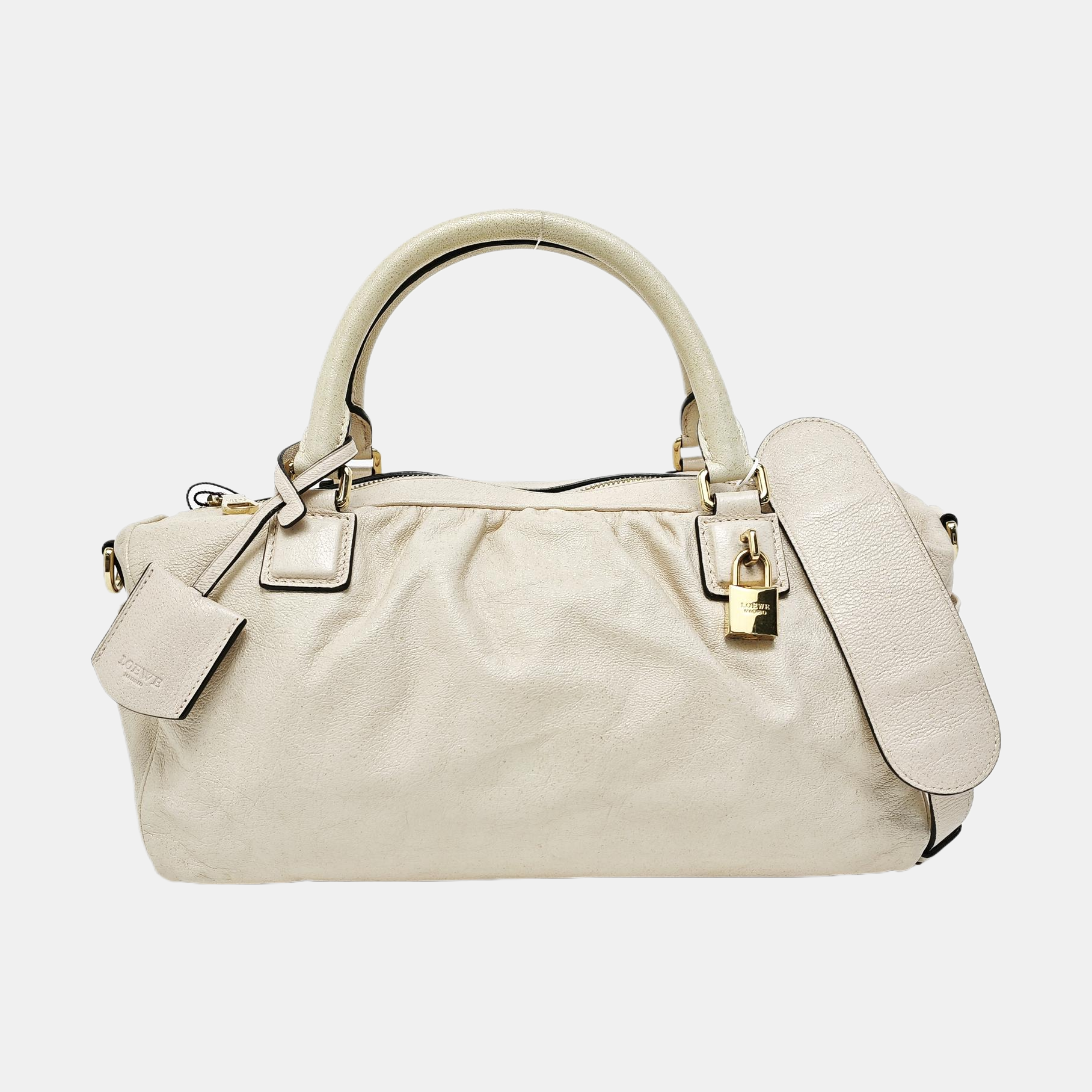 Calfskin Top Handle Bag White