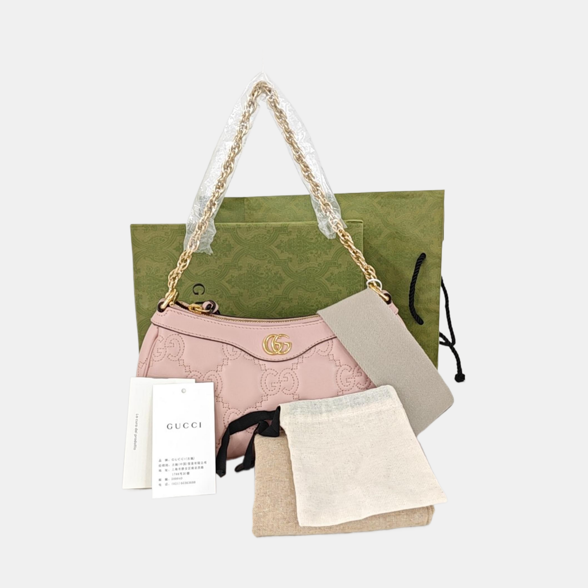 GG Matelassé Quilted Calfskin Pink