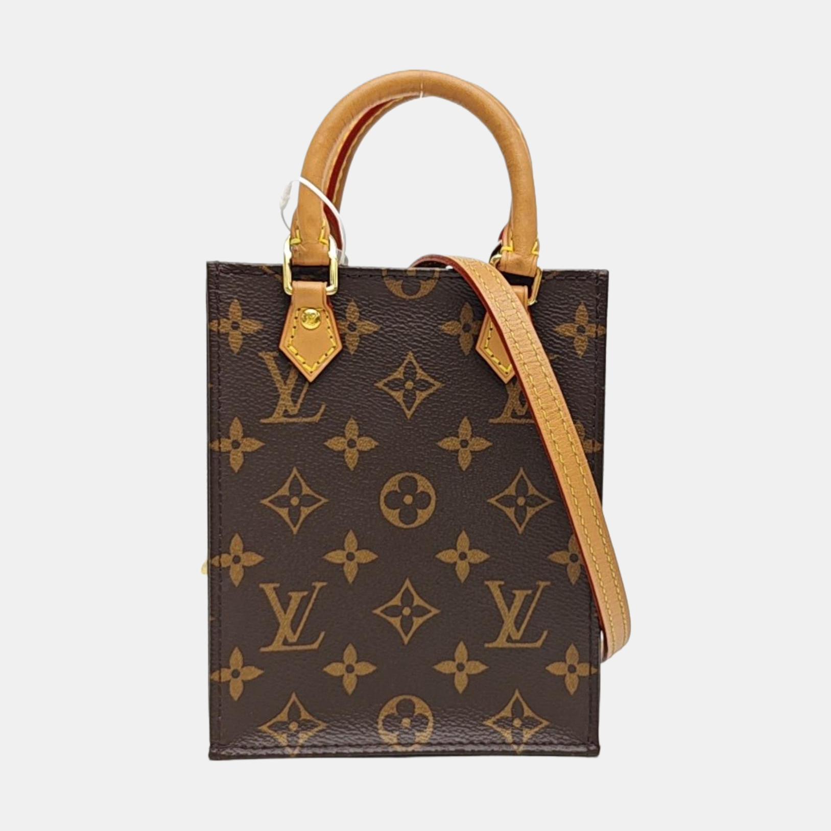 SAC PLAT Mini Monogram Coated Canvas Brown