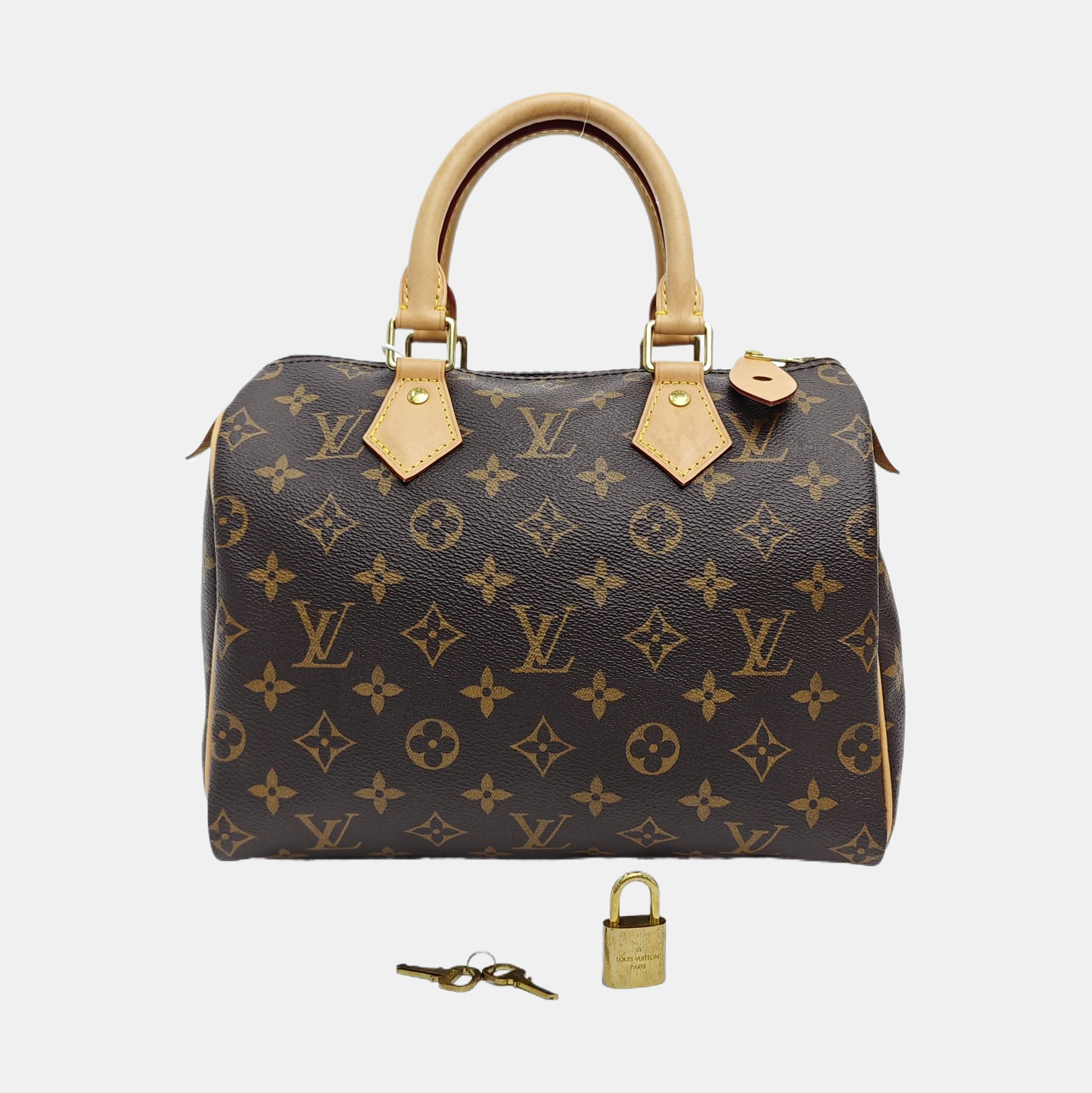 SPEEDY 25 Monogram Coated Canvas Brown