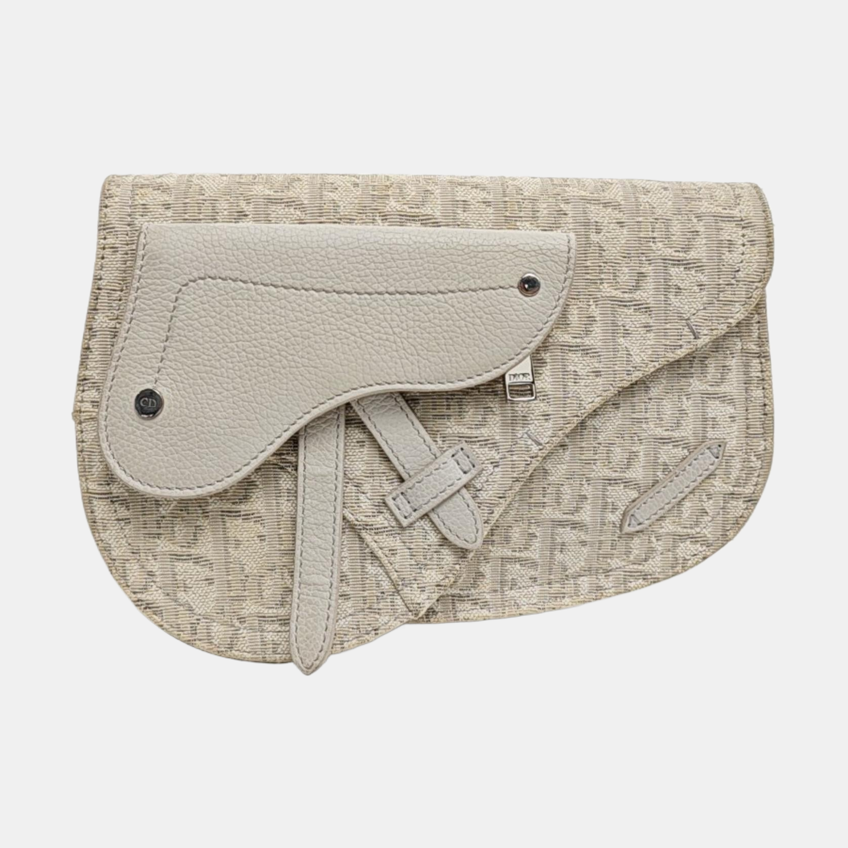 Saddle Medium Oblique Canvas Beige