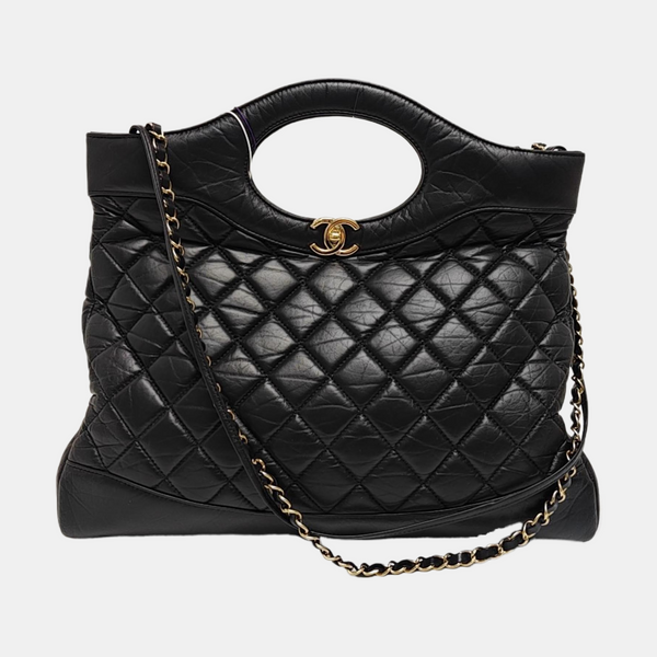 CHANEL 31 Large Quilted Calfskin Black