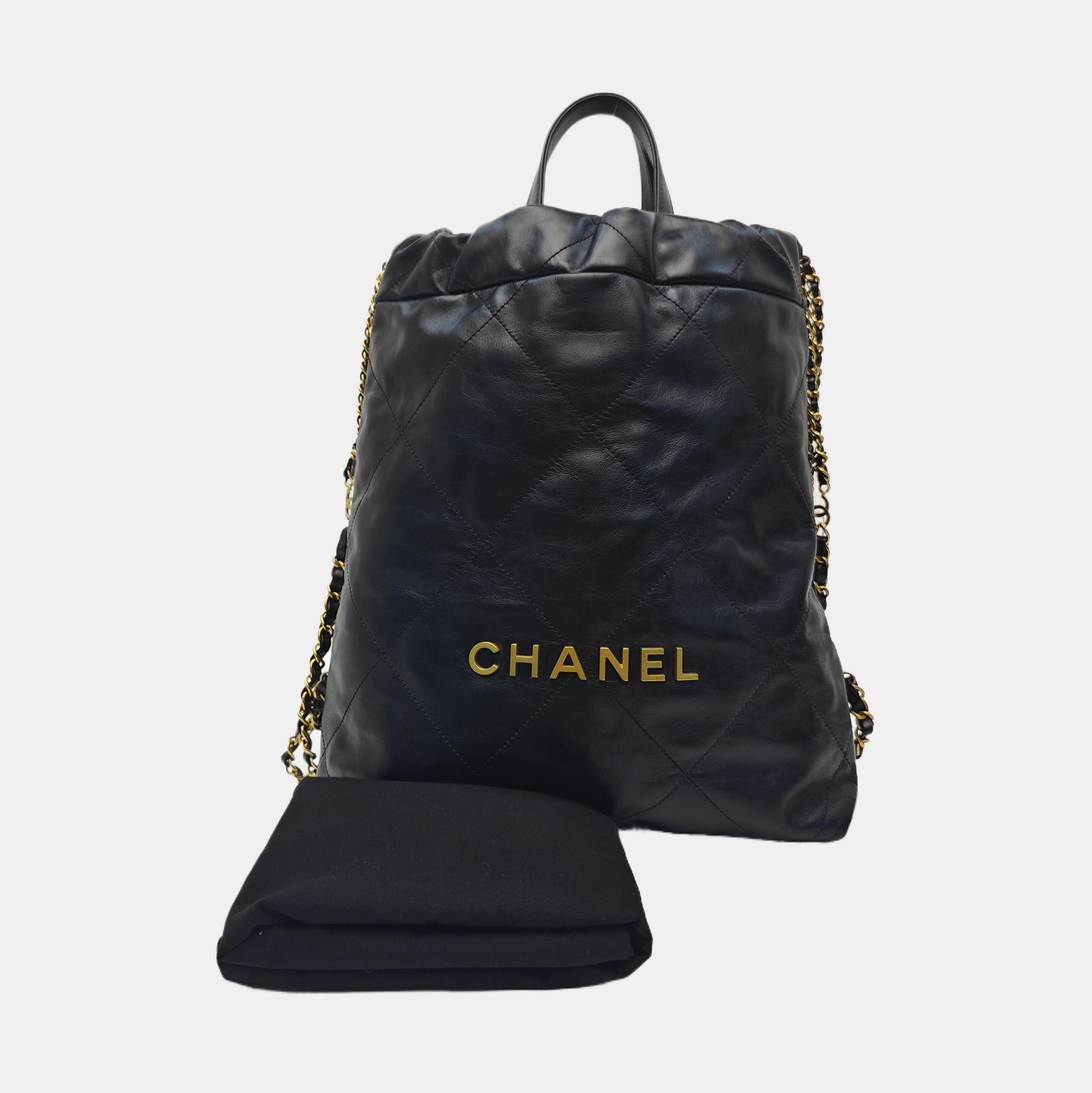 CHANEL 22 Small Quilted Calfskin Black