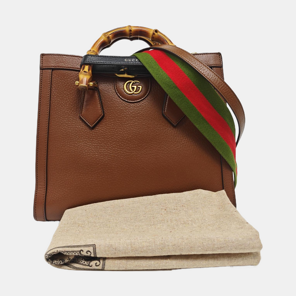Diana Small Calfskin Brown