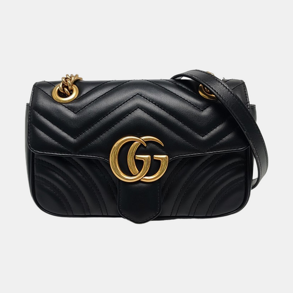 GG Marmont Small Quilted Calfskin Black