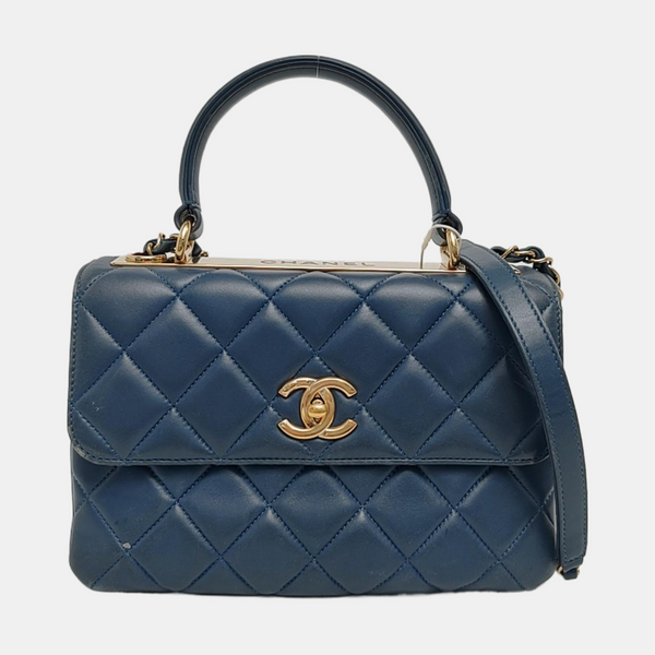 TRENDY CC Small Quilted Lambskin Blue