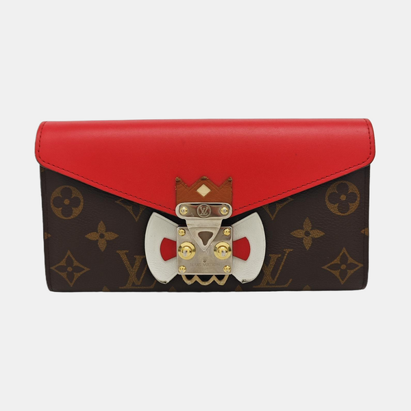 SARAH Monogram Coated Canvas Brown Wallet