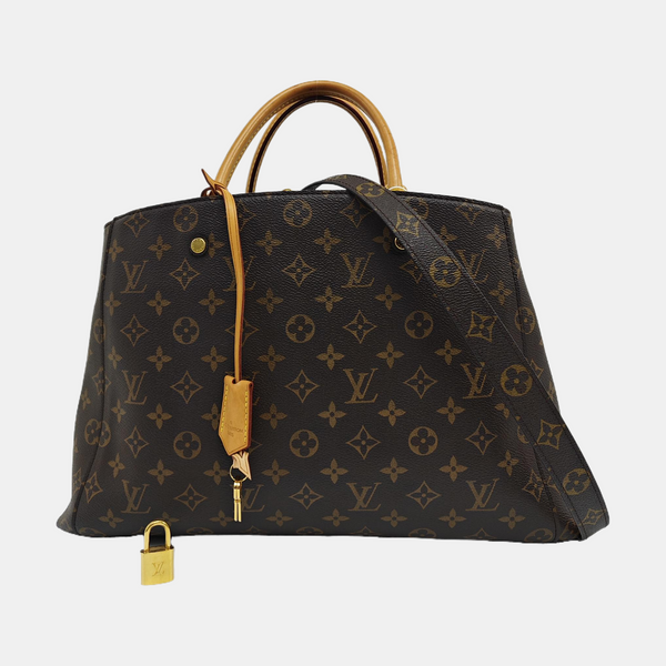 MONTAIGNE GM Monogram Coated Canvas Brown