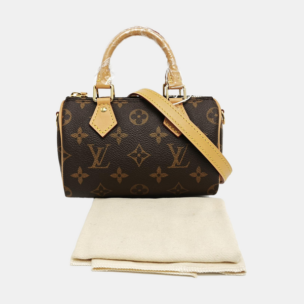 SPEEDY Nano Monogram Coated Canvas Brown