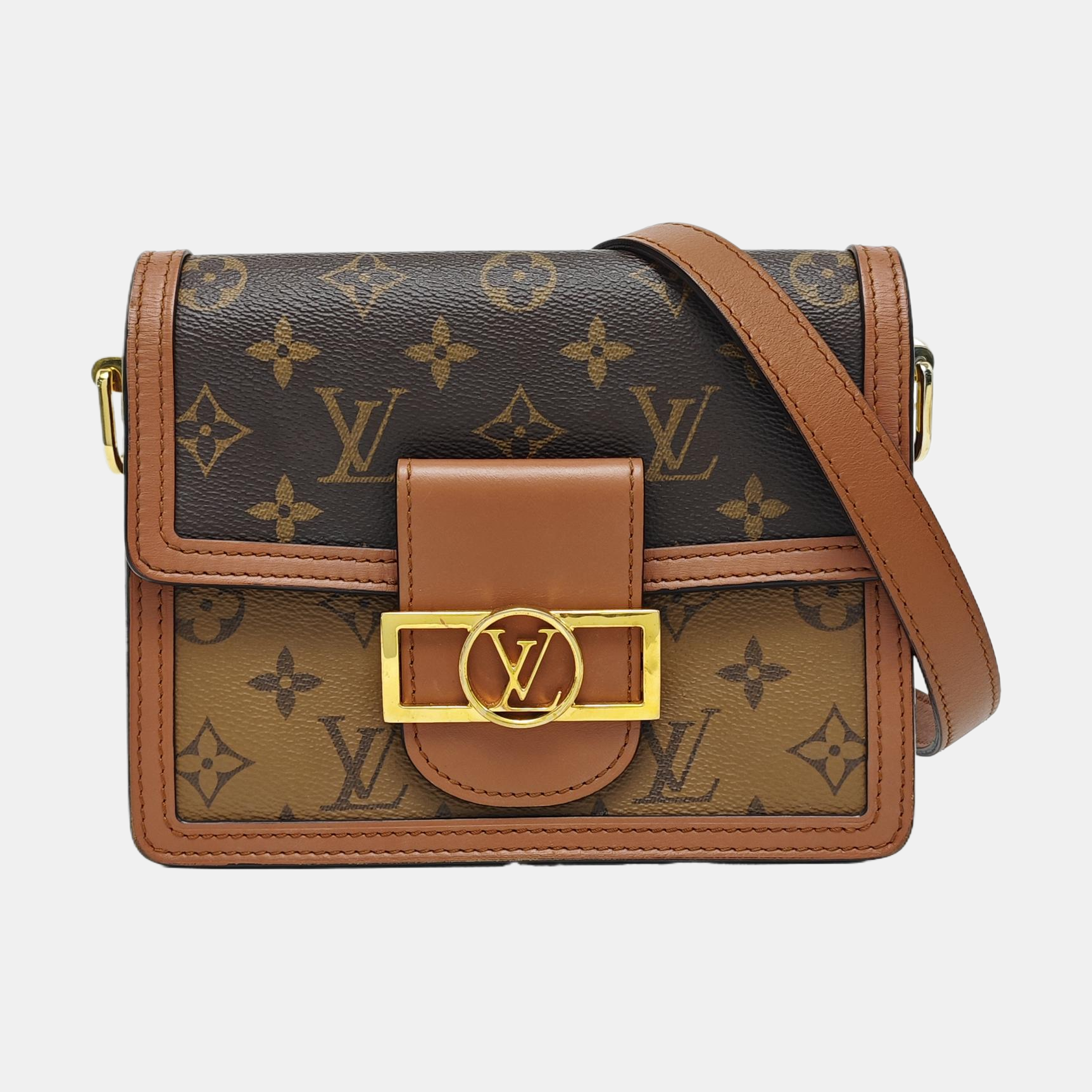 DAUPHINE Mini Monogram Coated Canvas Brown