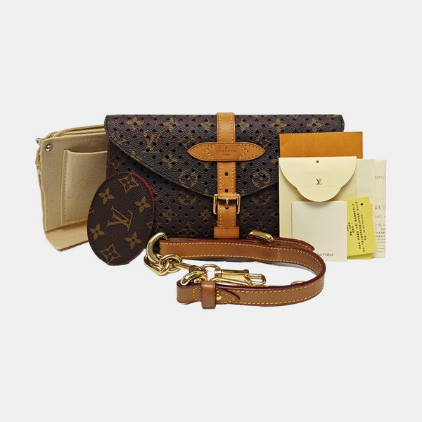 Monogram Coated Canvas Shoulder Bag Brown