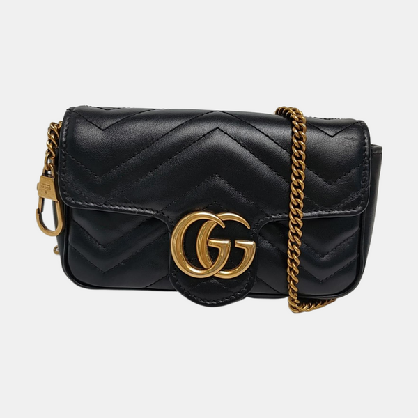 GG Marmont Mini Quilted Calfskin Black