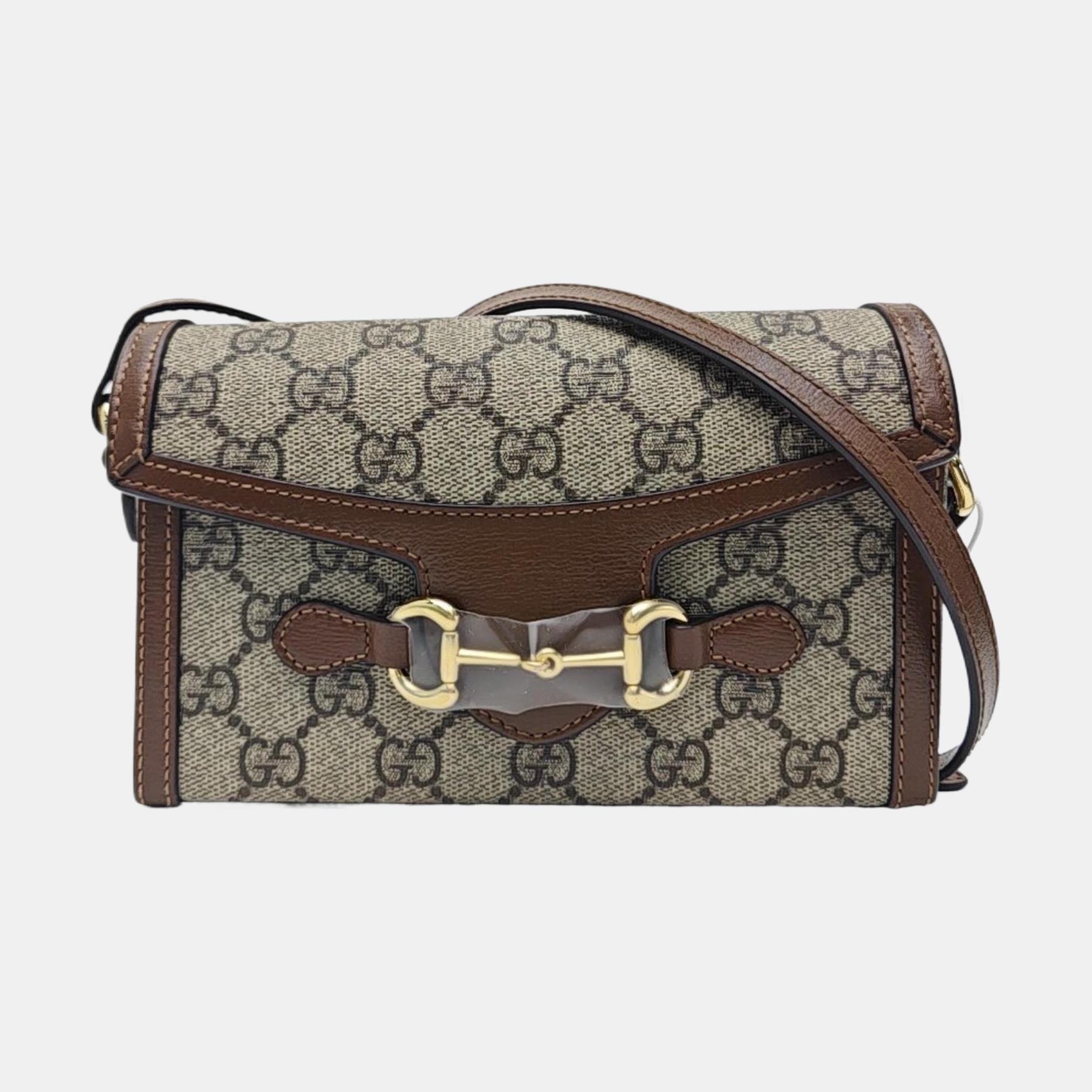 Horsebit 1955 Mini Monogram Coated Canvas Beige